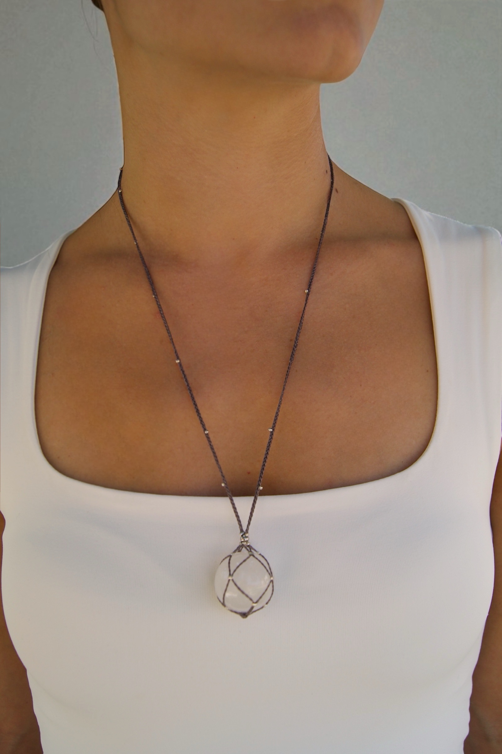 Collar Nube Blanca - Cuarzo Blanco - Imagen 2