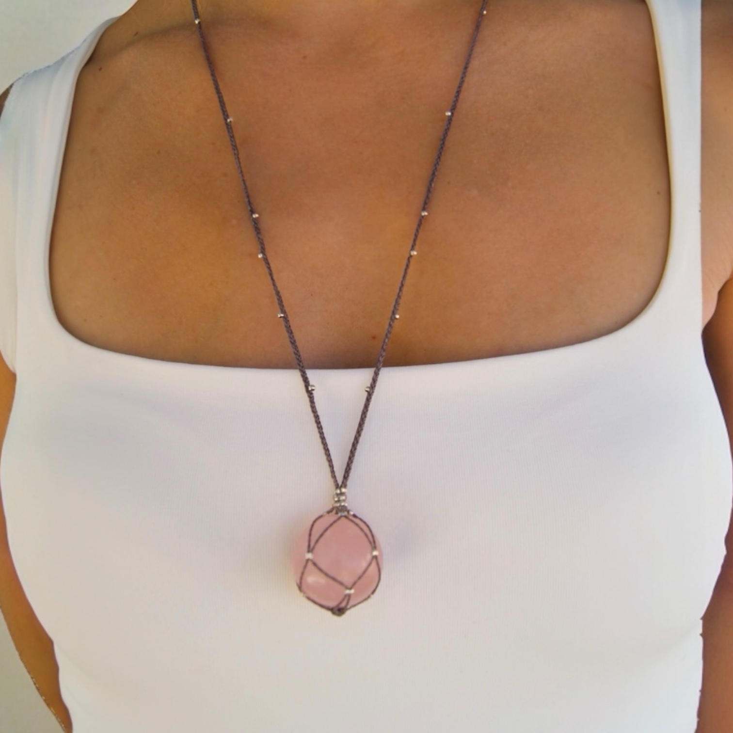 Collar Pétalo Rosa - Cuarzo Rosa - Imagen 3