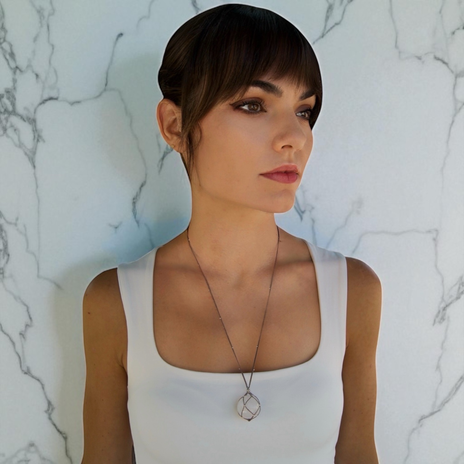 Collar Nube Blanca - Cuarzo Blanco