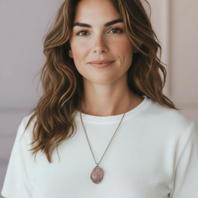 Collar Dulzura – Cuarzo Fresa